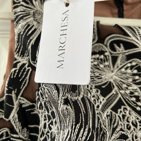 NWT MARCHESA NOTTE Guipure lace mini dress 6 - Picture 9 of 11